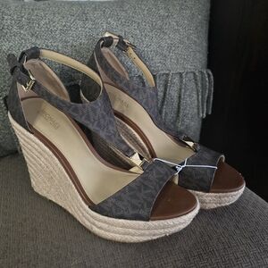 Michael Kors Black Wedge Sandals